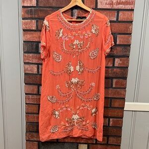 Needle & Thread Coral Embellished Dress